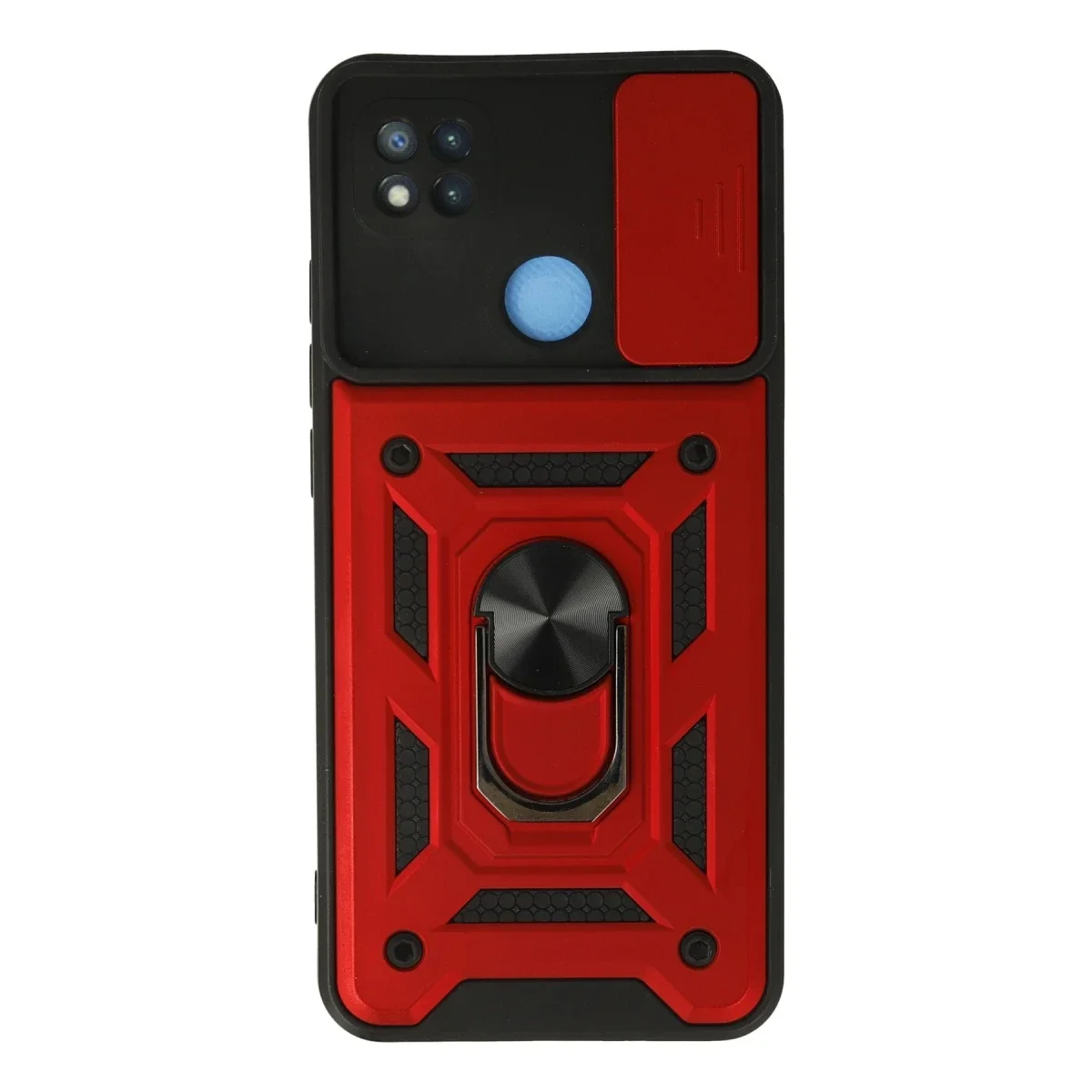 Xiaomi Redmi 9C Kılıf Pars Lens Yüzüklü Silikon - Kırmızı