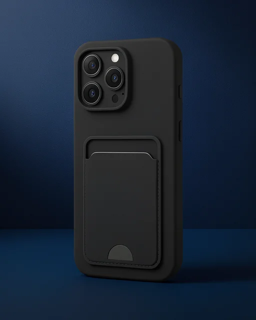 Apple İphone 16 Plus Kılıf Kelvin Kartvizitli Silikon - Siyah