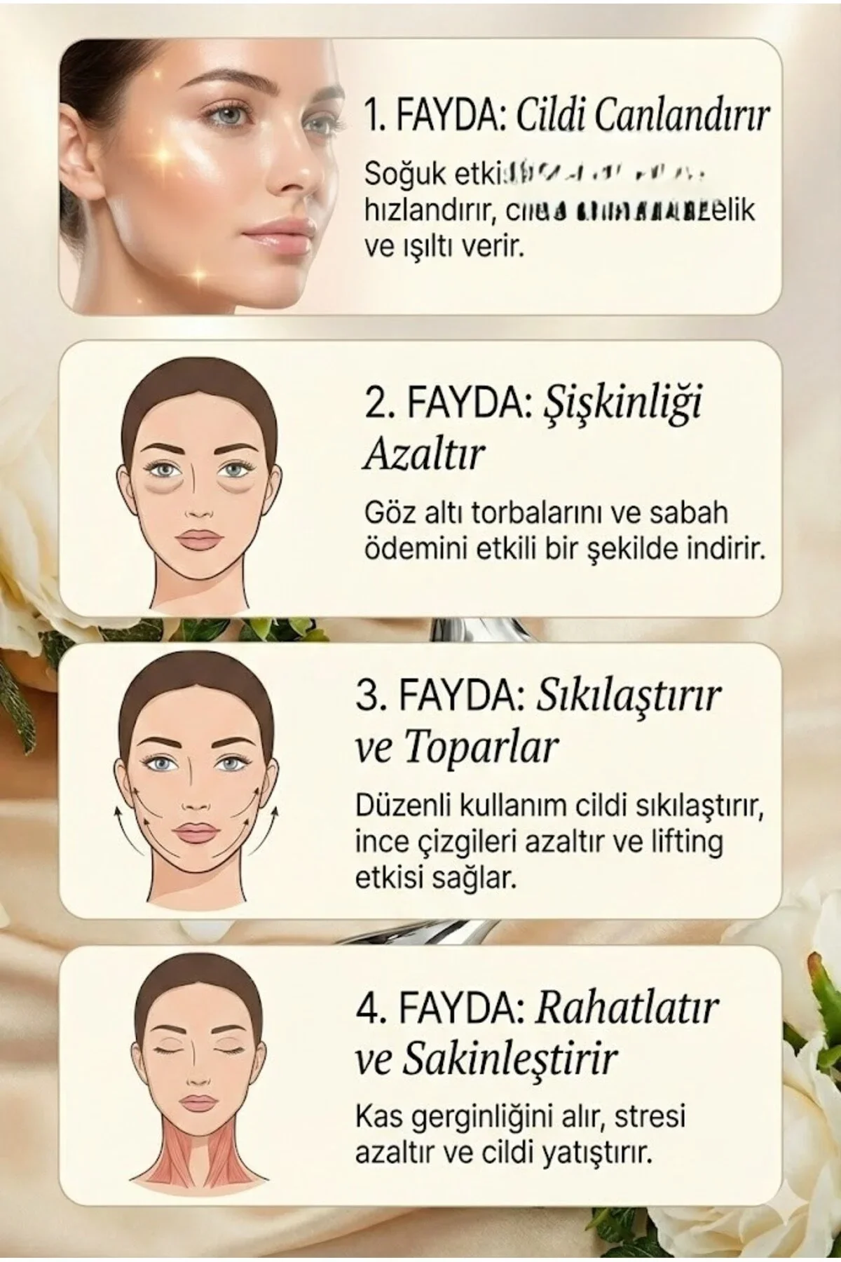 Kalp Şeklinde Soğuk Yüz Masaj Aleti - Cilt Sıkılaştırıcı ve Şişkinlik Giderici Cryo Sticks görsel 3