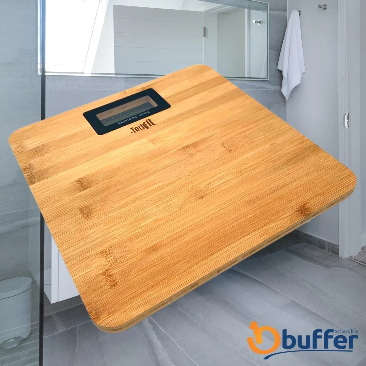 Techfit Bambu Banyo Baskülü Yüksek Hassasiyetli Darbelere Dijital Dayanıklı Terazi Tf 1065 M görsel 5