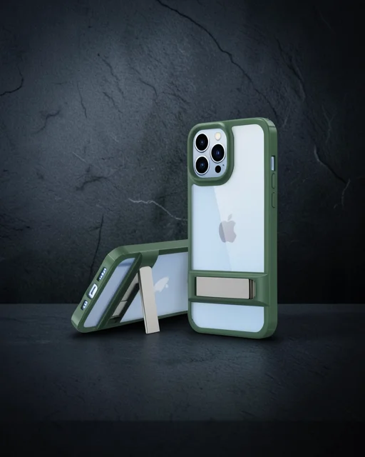 Apple İphone 13 Pro Max Kılıf Rolet Stand Kapak - Yeşil