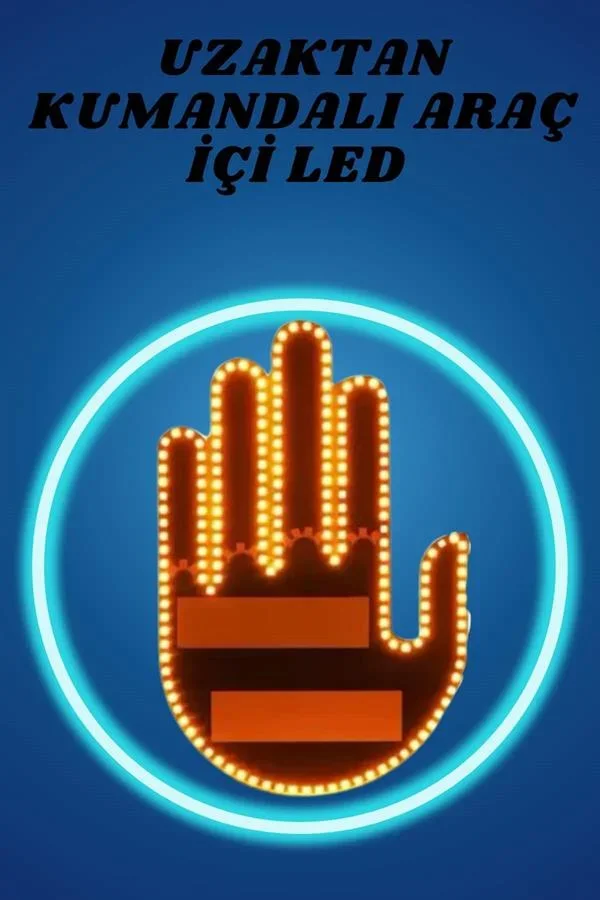 Pilli Led Işık Araç Camı İçin Uzaktan Kumandalı El Simgesi görsel 2