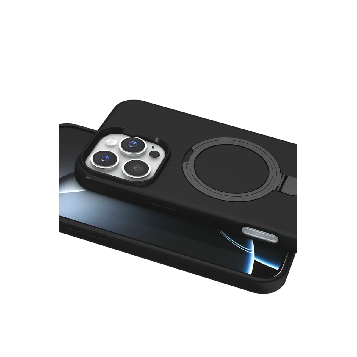 Apple iPhone 16 Pro Max Regal Magsafe Standlı Kapak - Siyah görsel 4