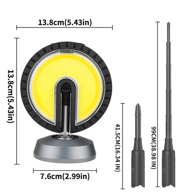PM-24564 25 Watt USB - Type-C Girişli Cob Ledli Tek Yönlü 180 Derece Solar Çalışma Lambası görsel 5