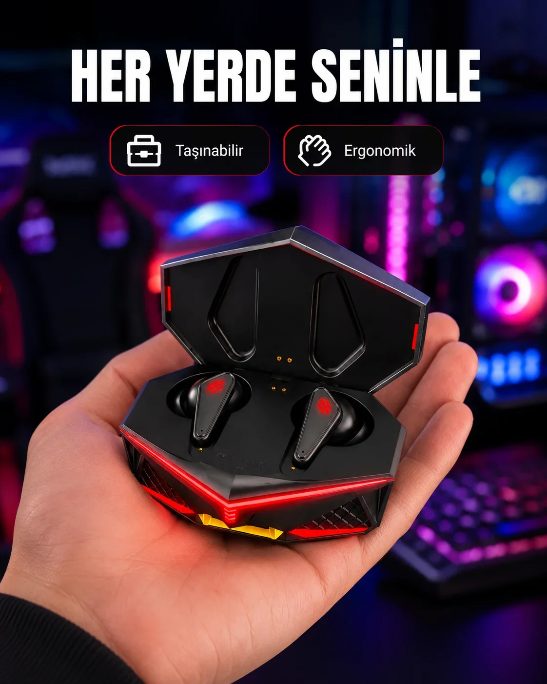 Kablosuz Bluetooth Gang Kulaklık Suya Dayanıklı Yeni Nesil