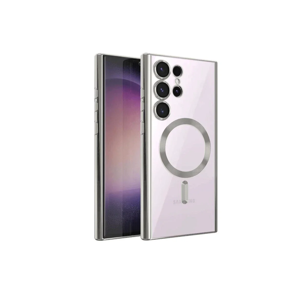 Samsung Galaxy S24 Ultra Kılıf Kross Magneticsafe Kapak - Gümüş görsel 2