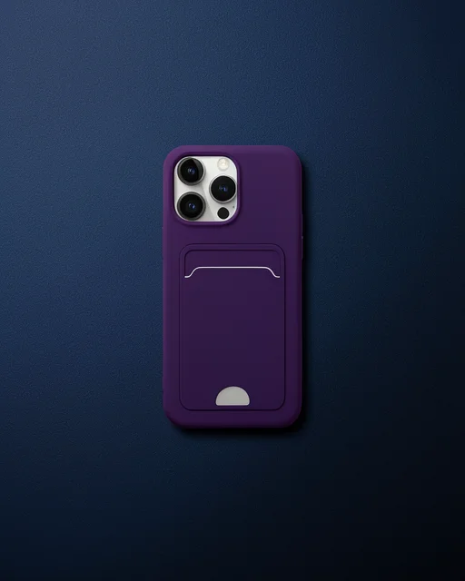Apple İphone 14 Pro Max Kılıf Kelvin Kartvizitli Silikon - Derin Mor