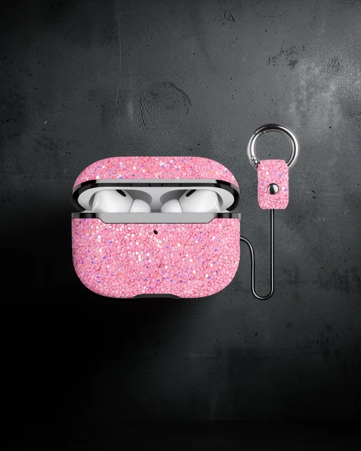 Onegif Apple Airpods Pro 2 (2.nesil) Bright Simli Airpods Kapak - Pembe