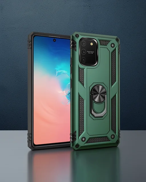 Samsung Galaxy A91 / S10 Lite Kılıf Sofya Yüzüklü Silikon Kapak - Yeşil