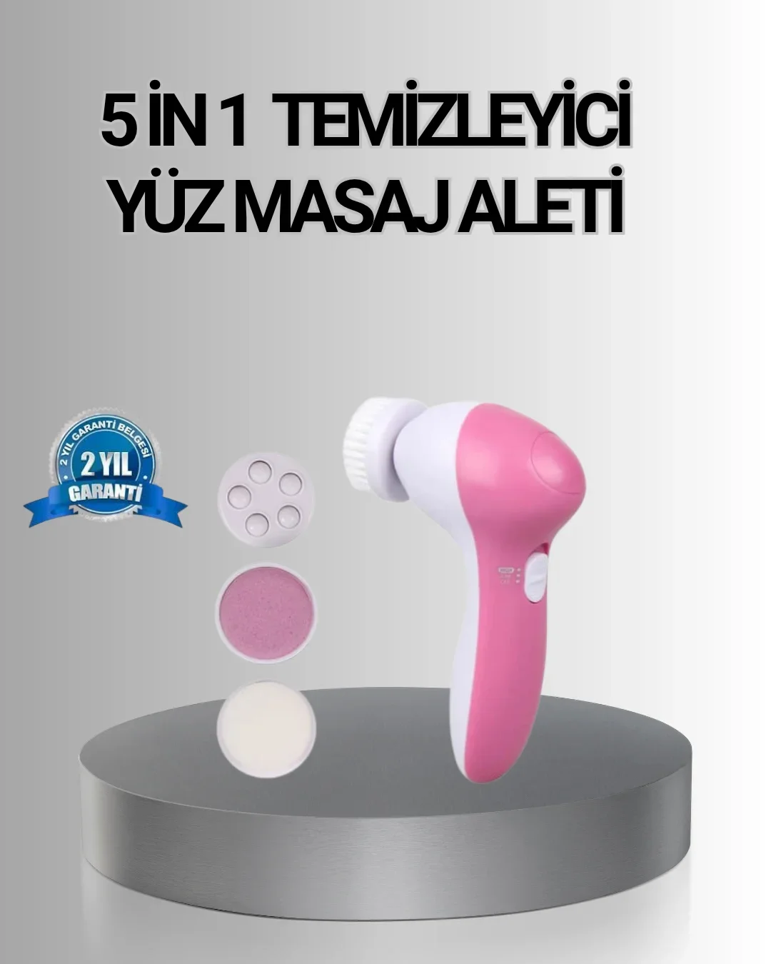 5 Başlıklı Yüz Masaj Aleti – Cilt Tezleme, Peeling, Siyah Nokta ve Gözenek Bakımı