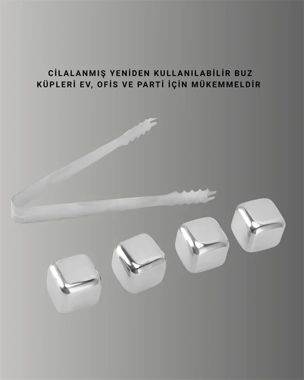Çevre Dostu Metal Buz Küpü ve Kullanışlı Klips Seti Yeni Nesil görsel 2