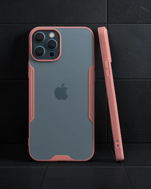 Apple İphone 12 Pro Max Kılıf Platin Silikon - Pembe