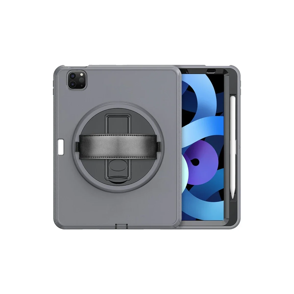 Apple iPad Pro 11 (2018) Kılıf Hand Strap Tablet Kılıfı - Gri görsel 3
