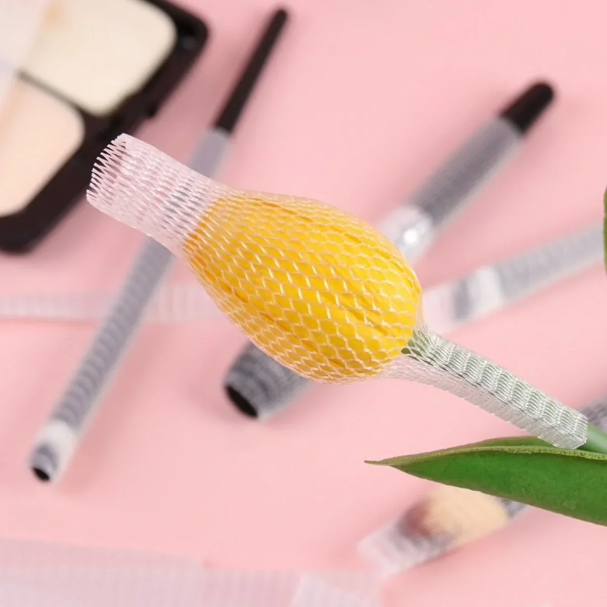 Makyaj Far Allık Kontür Eyeliner Fırça Malzemeleri Ürünleri Koruyucu File Kapak Örgü Kılıf S görsel 5