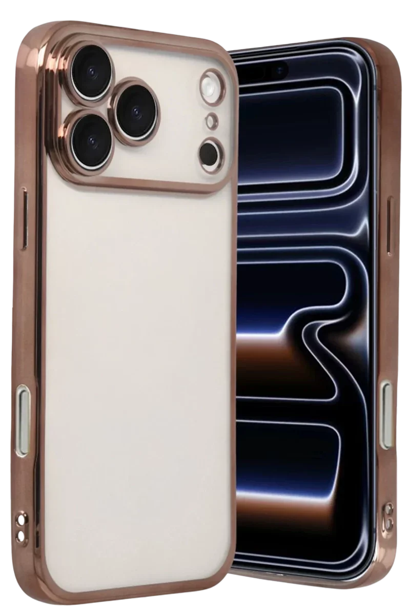 Apple iPhone 17 Pro Max Razer Lensli Silikon - Çöl Titanyum