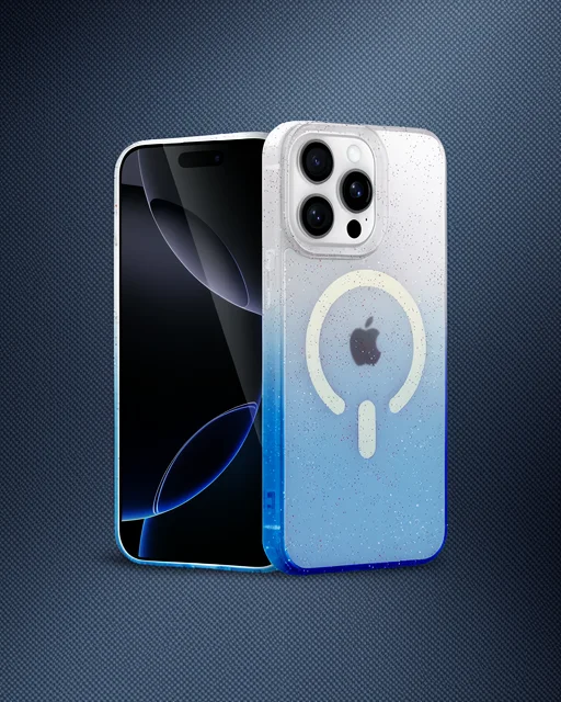 Apple İphone 14 Pro Max Pummel Shiny Magsafe Kapak - Mavi