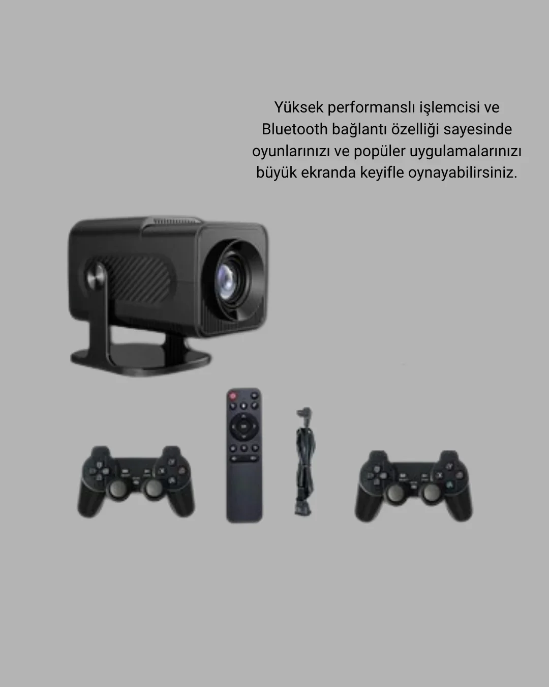 Android Projeksiyon Game Box – 1280x720p HD Çözünürlük, Bluetooth,HD ve USB Girişli görsel 2