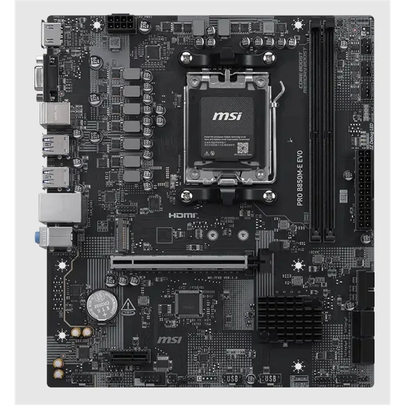 Pro B850M-E Evo DDR5 8200MHZ 1XVGA 1XHDMI 1XM.2 Usb Matx AM5 ( AM5 9000/8000/7000 Serileri İle Uyumlu) görsel 2