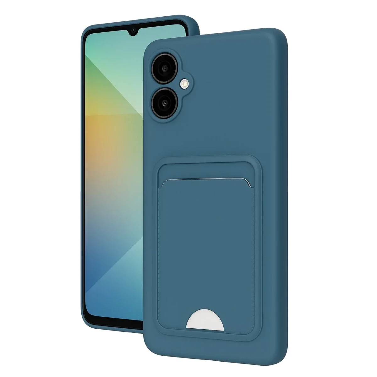 Samsung Galaxy A06 Kılıf Kelvin Kartvizitli Silikon - Mavi görsel 3