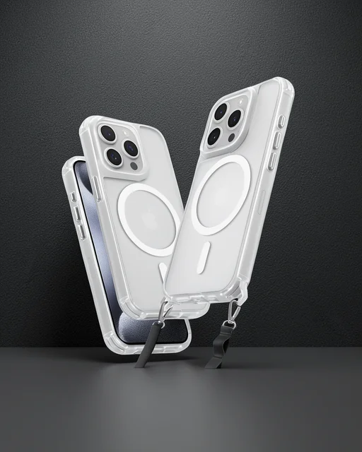 Apple İphone 15 Pro Max Kılıf Enka Magsafe Silikon Kılıf - Şeffaf