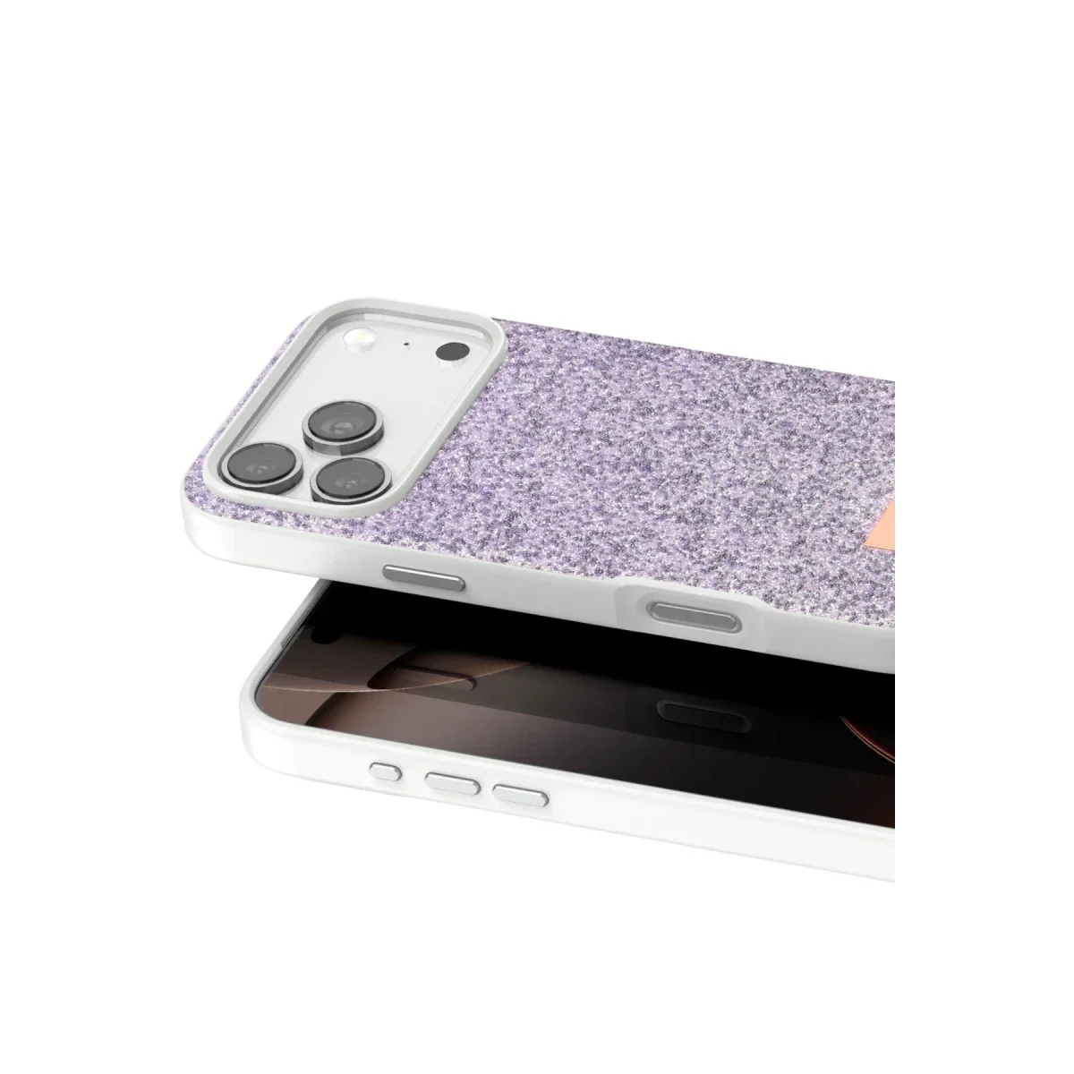 Onegif Apple iPhone 17 Pro Max Bright Simli Kapak - Lila görsel 2