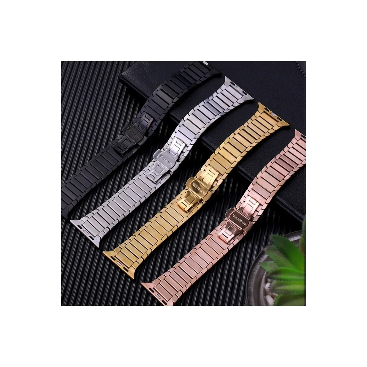 Apple Watch 42mm KR416 Huks Kordon - Siyah görsel 3