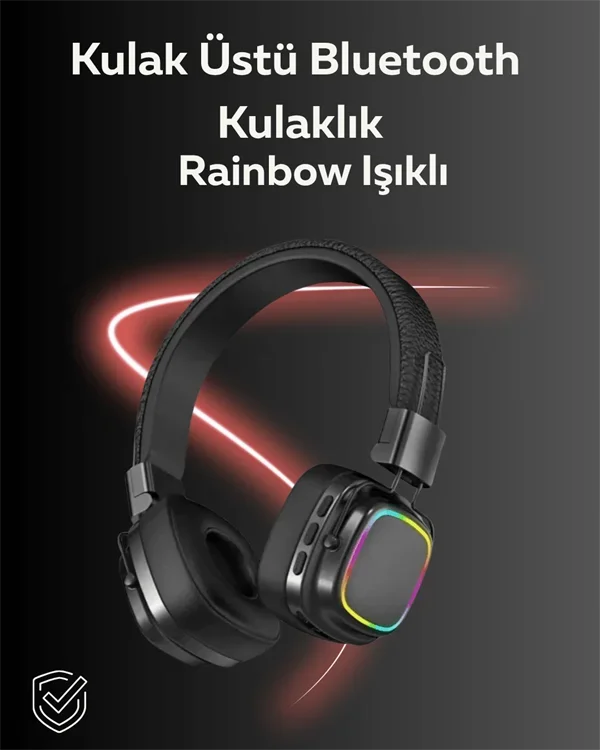 RGB Işıklı Katlanabilir Bluetooth 5.3 Kulak Üstü Kulaklık görsel 2