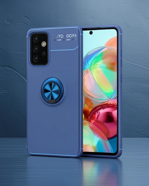 Samsung Galaxy A72 Kılıf Range Yüzüklü Silikon - Mavi