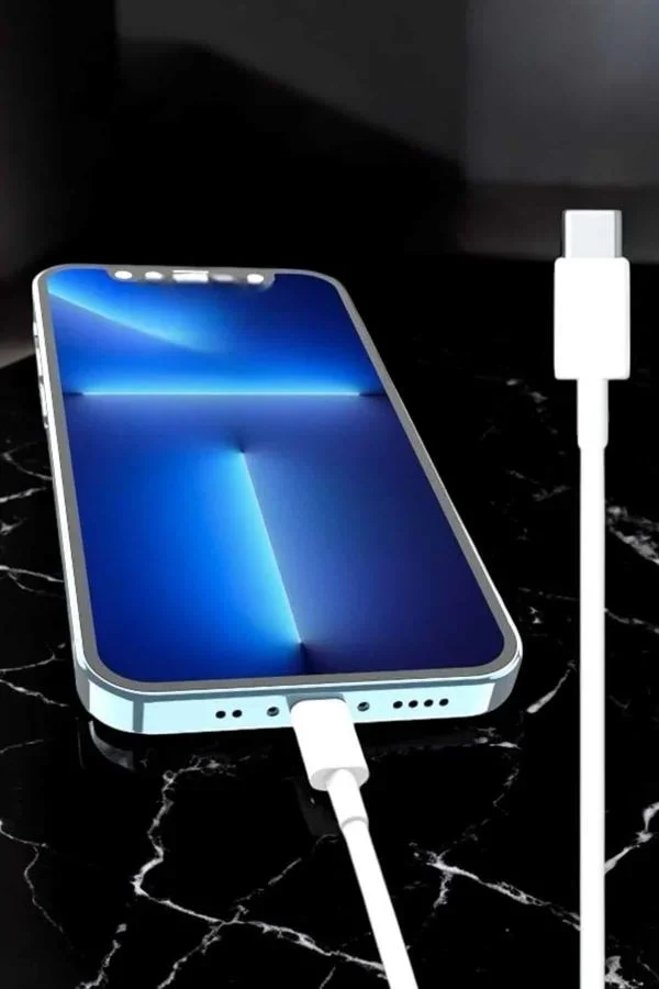 Iphone Uyumlu İOS Uyumlu Lightning Hızlı Şarj Tye C Lightning Şarj Kablosu görsel 3
