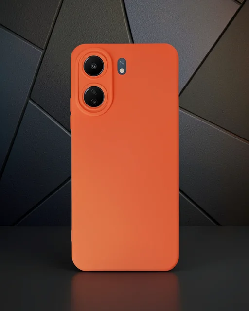 Xiaomi Redmi 13c Kılıf Nano İçi Kadife Silikon - Turuncu