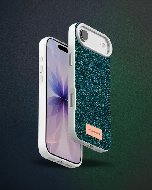 Onegif Apple İphone 17 Air Bright Simli Kapak - Koyu Yeşil