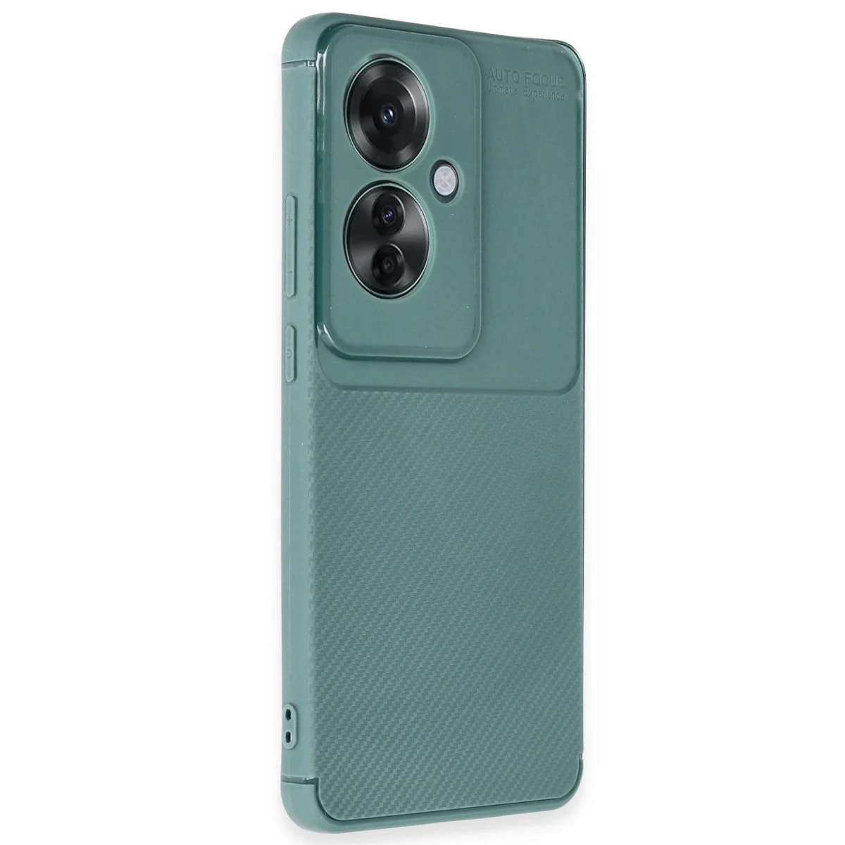 Oppo Reno 11f Kılıf Auto Focus Karbon Kapak - Koyu Yeşil görsel 2