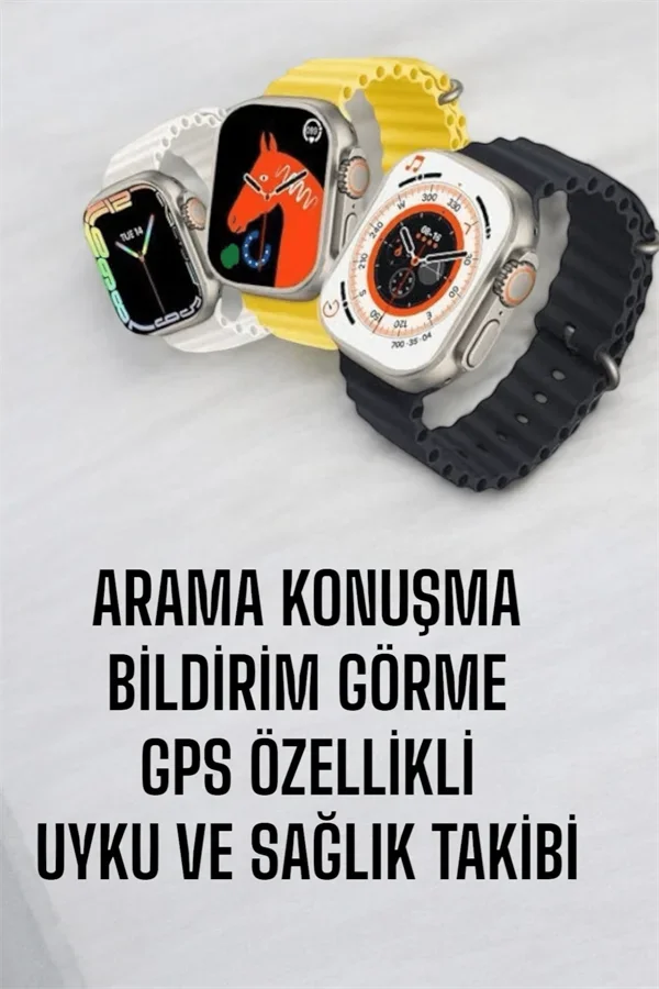 45 MM Gri Kasa Ultra Akıllı Saat Sesli Görüşme, Sağlık Takibi, Suya Dayanıklı görsel 5