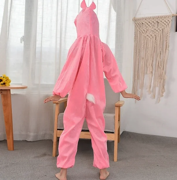 Çocuk Tavşan Kostümü Pembe Renk 4-5 Yaş 100 Cm görsel 3