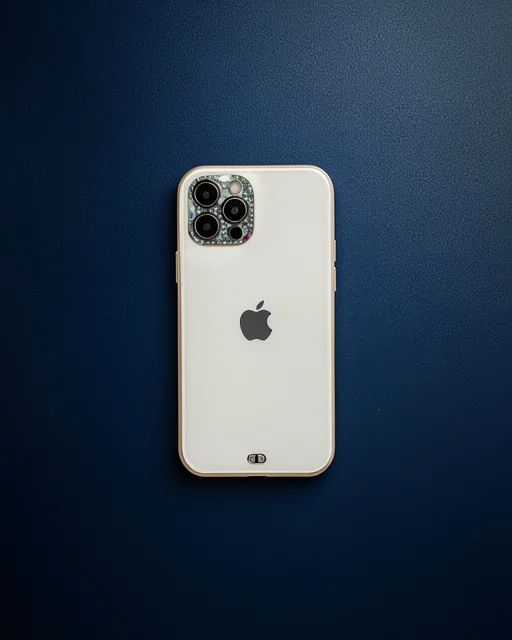 Apple İphone 12 Pro Kılıf Liva Taşlı Silikon - Beyaz