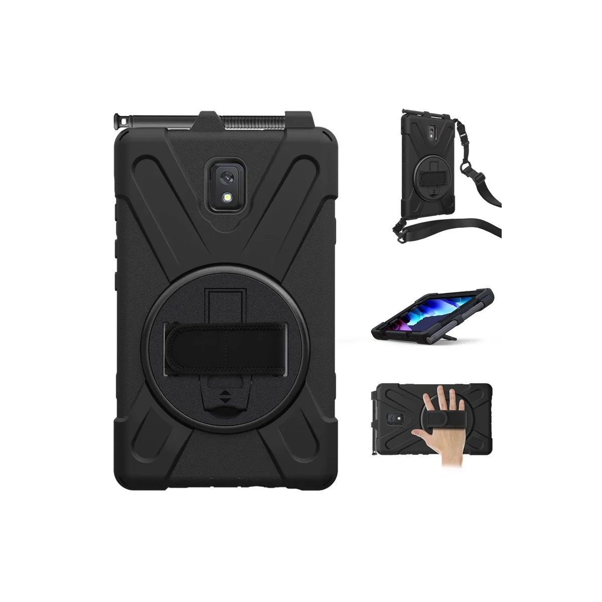 Samsung Galaxy T577 Tab Active 3 Kılıf Amazing Tablet Kapak - Siyah görsel 3