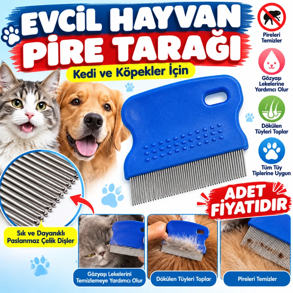Evcil Hayvan Kedi Köpek Pire Tarağı ve Köpek Gözyaşı Lekesi Tarağı(adet fiyatıdır)