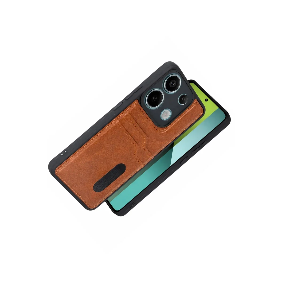 Xiaomi Redmi 15C 4G Sara Kartvizitli Deri Kılıf - Taba görsel 2