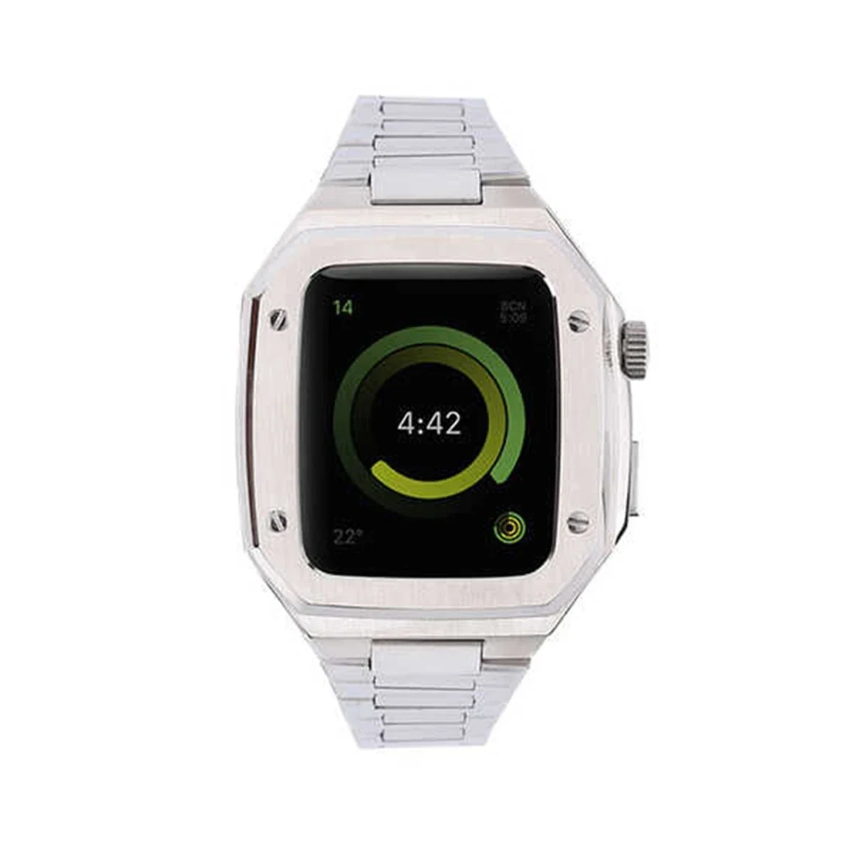Apple Watch 45mm Metal Petek Kasalı Kordon - Gümüş