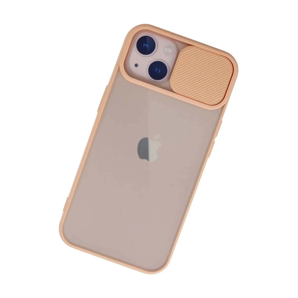 Apple İphone 13 Kılıf Palm Buzlu Kamera Sürgülü Silikon - Pembe görsel 3