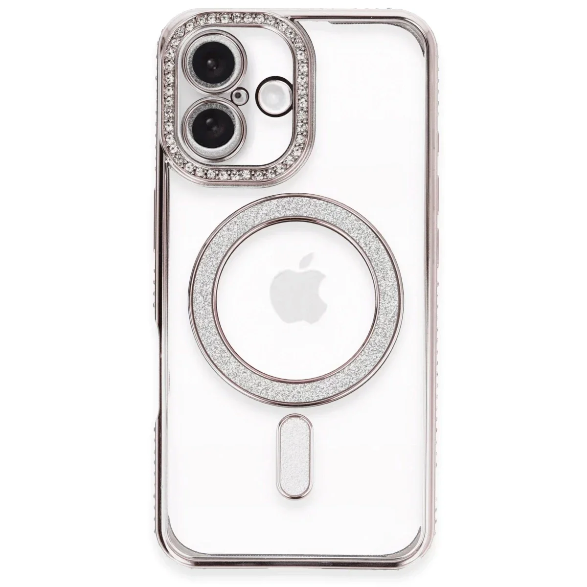Apple iPhone 16 Plus Kılıf Joke Simli Magneticsafe Kılıf - Pembe görsel 3