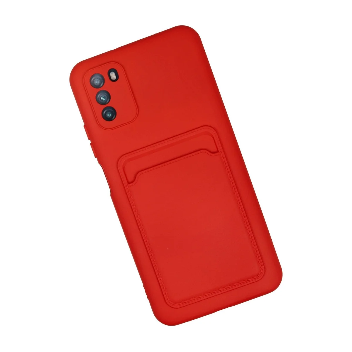 Xiaomi Pocophone M3 Kılıf Kelvin Kartvizitli Silikon - Kırmızı görsel 2