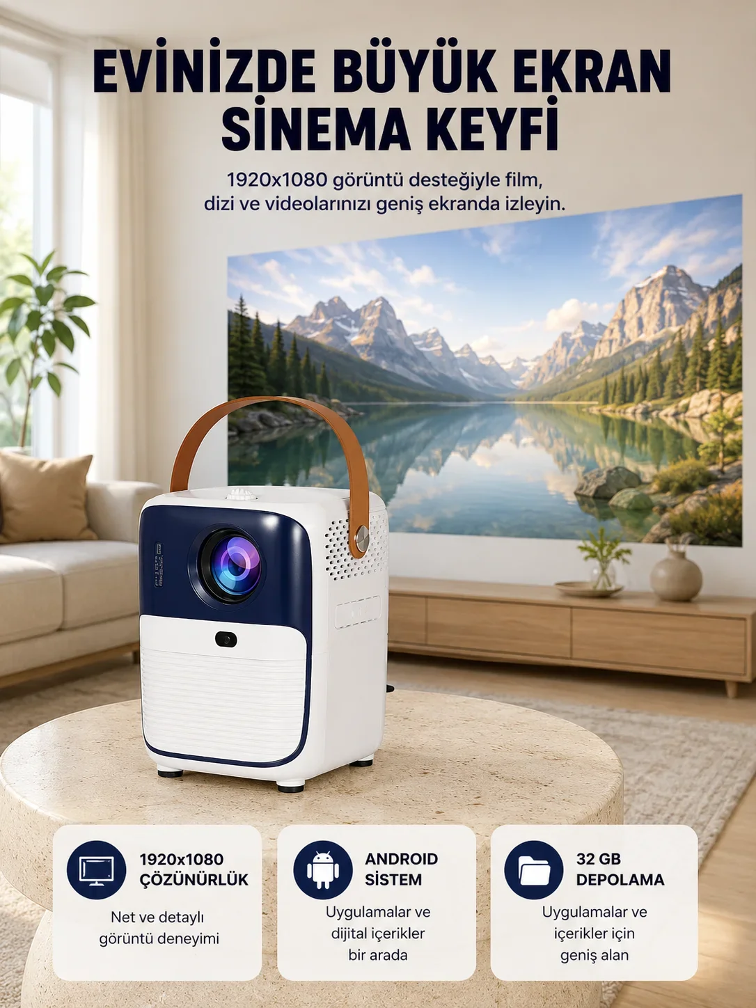 Ultra HD Android TV Kutusu 32GB Depolama USB HD Fan Sistemli Yeni Nesil