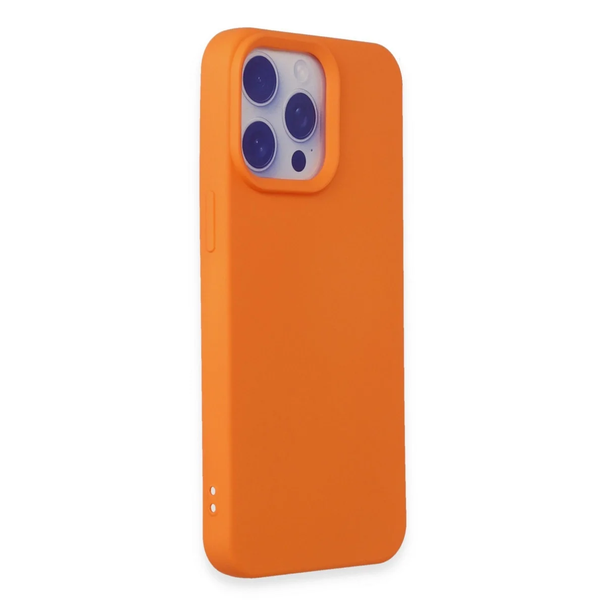 Apple İphone 15 Pro Max Kılıf Nano İçi Kadife Silikon - Turuncu görsel 2
