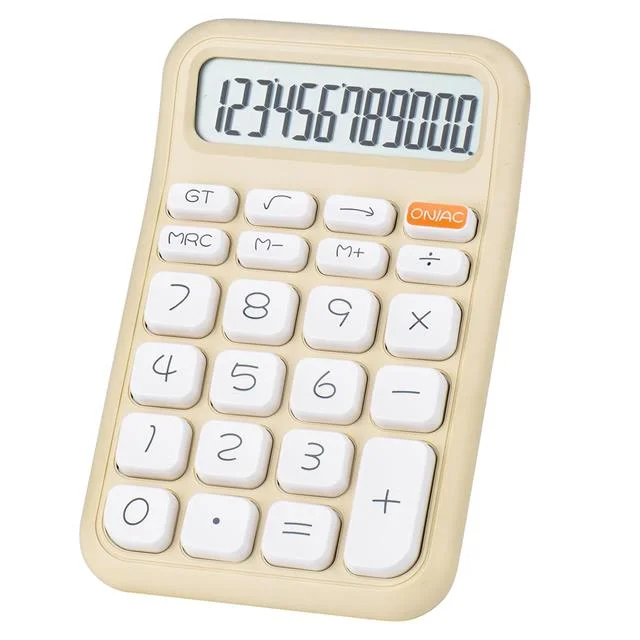 PM-25408 Krem Renk Beyaz Tuş 12 Haneli Hesap Makinesi