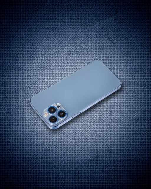 Apple İphone 12 Pro Max Shine Kamera Lens Koruma Cam - Mavi