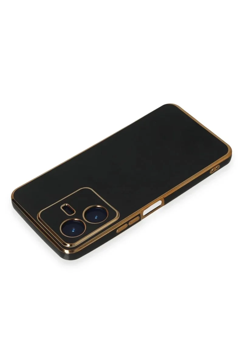 Vivo Y22 2022 Kılıf Volet Silikon - Siyah görsel 3