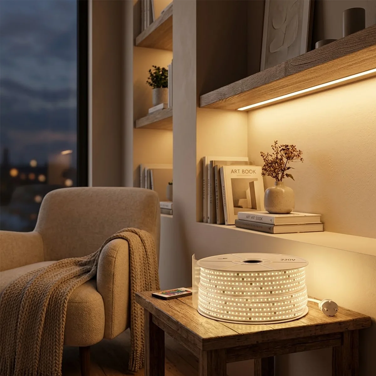 Dış Mekan 220V Şerit LED 120LED 100m (3000K / Günışık) görsel 3