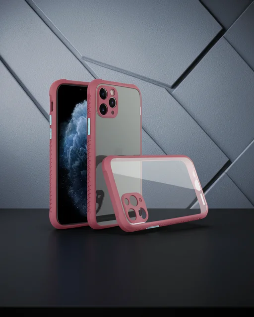 Apple İphone 11 Pro Kılıf Miami Şeffaf Silikon - Fuşya