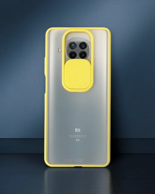 Xiaomi Mi 10t Lite Kılıf Palm Buzlu Kamera Sürgülü Silikon - Sarı